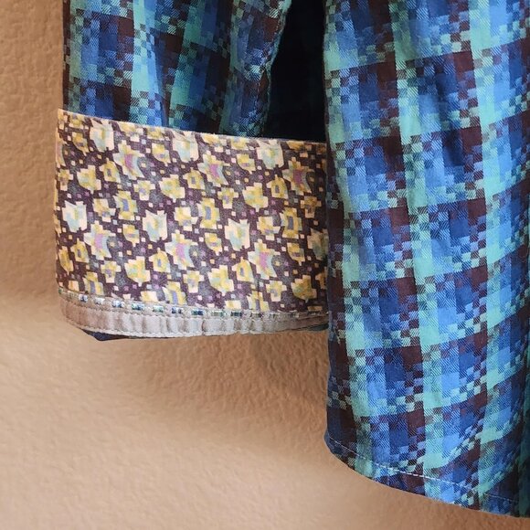 Robert Graham Shirt Mens Large Plaid Classic Fit Designer Unique Button Down - Picture 3 of 10